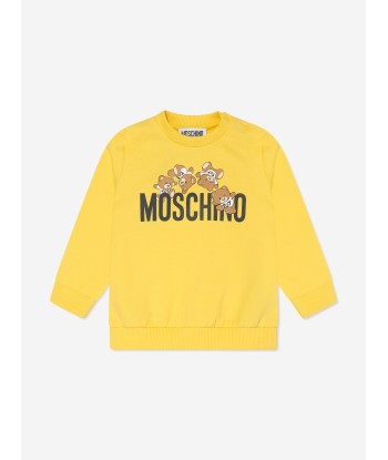 Moschino Baby Teddy Logo Sweatshirt in Yellow le concept de la Pate a emporter 