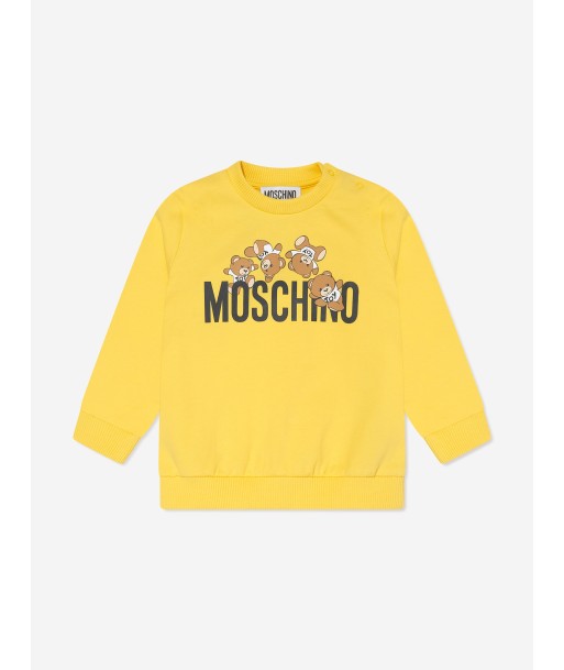 Moschino Baby Teddy Logo Sweatshirt in Yellow le concept de la Pate a emporter 