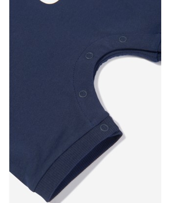 Moschino Baby Boys Teddy Logo Romper in Navy de l' environnement