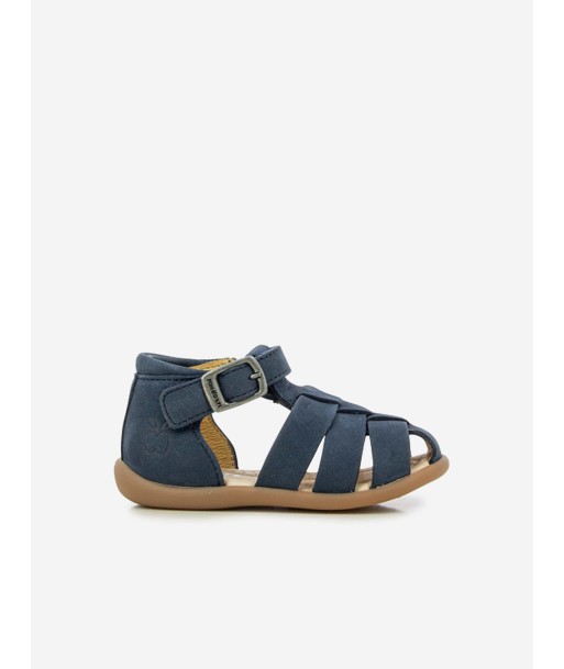 Pom D'Api Baby Leather Stand-Up Papy Sandals in Navy Profitez des Offres !