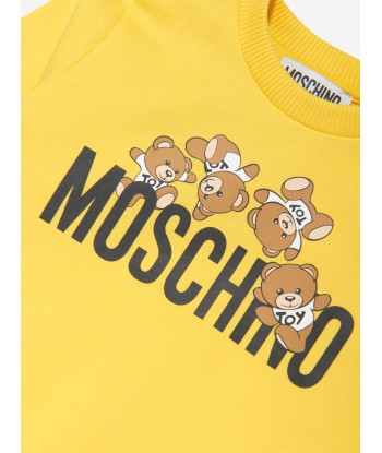 Moschino Baby Teddy Logo Sweatshirt in Yellow le concept de la Pate a emporter 