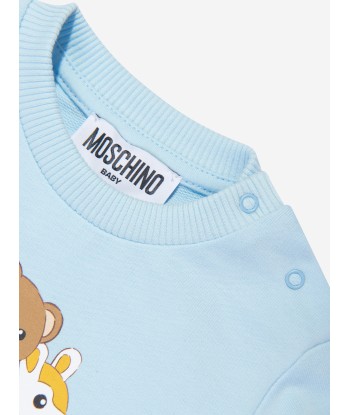 Moschino Baby Teddy Rocking Horse Sweatshirt in Blue acheter en ligne