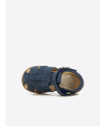 Pom D'Api Baby Leather Stand-Up Papy Sandals in Navy Profitez des Offres !