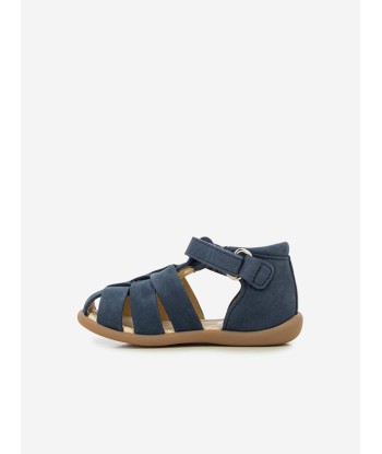 Pom D'Api Baby Leather Stand-Up Papy Sandals in Navy Profitez des Offres !