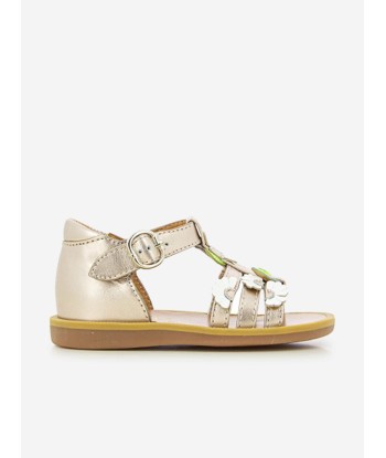 Pom D'Api Girls Leather Poppy Multi Daisy Sandals in Gold l'évolution des habitudes 