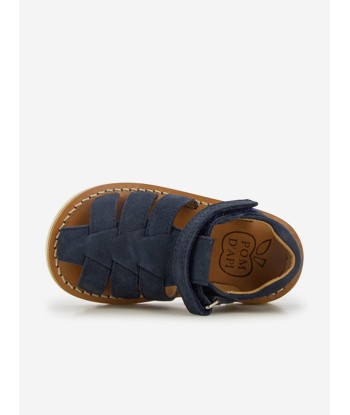 Pom D'Api Kids Leather Waff Papy Sandals in Navy Jusqu'à 80% De Réduction