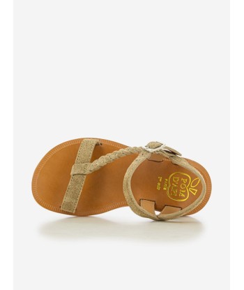 Pom D'Api Girls Leather Plagette Antik Sandals in Brown Véritable concentré