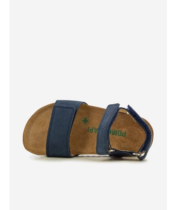 Pom D'Api Kids Leather Groot Bi-Easy Sandals in Navy Jusqu'à 80% De Réduction