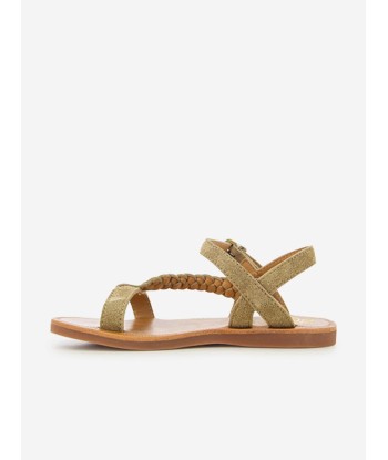 Pom D'Api Girls Leather Plagette Antik Sandals in Brown Véritable concentré