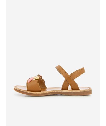 Pom D'Api Girls Leather Plagette Tender Sandals in Brown la livraison gratuite