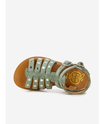 Pom D'Api Girls Leather Plagette Stud Sandals in Grey pour bénéficier 