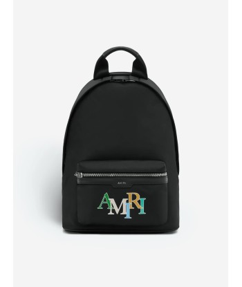 Amiri Kids Staggered Logo Backpack in Black (30cm) pas cher