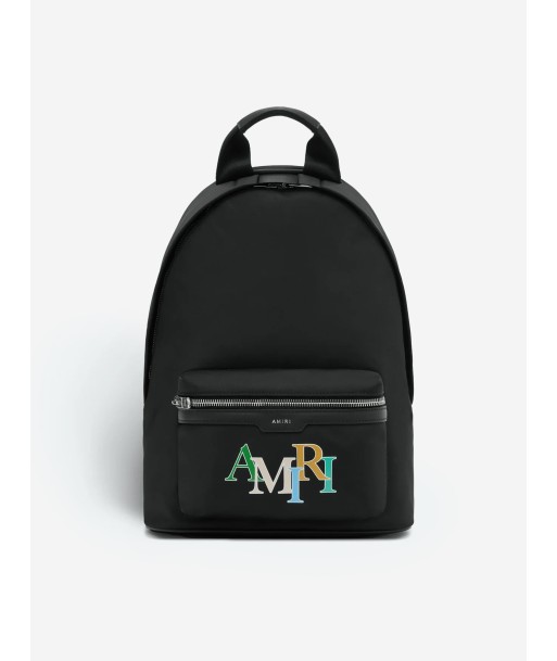 Amiri Kids Staggered Logo Backpack in Black (30cm) pas cher