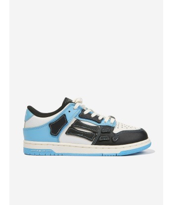 Amiri Boys Leather Skeltop Low Trainers in Blue Comment ça marche