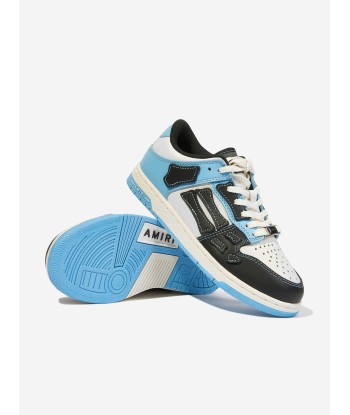 Amiri Boys Leather Skeltop Low Trainers in Blue Comment ça marche