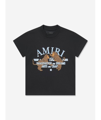 Amiri Kids Arts District Leopard T-Shirt in Black rembourrage situé sous