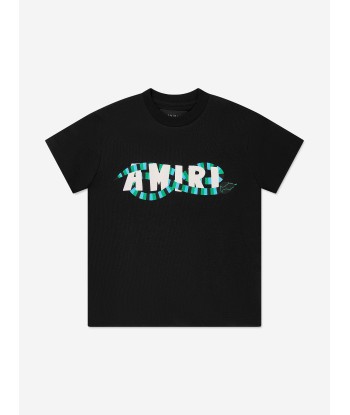 Amiri Kids Snake Logo T-Shirt in Black prix