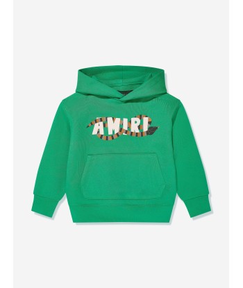 Amiri Kids Snake Logo Hoodie in Green pas cher 