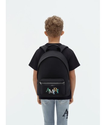 Amiri Kids Staggered Logo Backpack in Black (30cm) pas cher