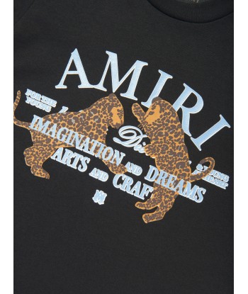 Amiri Kids Arts District Leopard T-Shirt in Black rembourrage situé sous