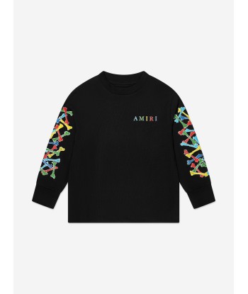 Amiri Kids Bones Scribble Long Sleeve T-Shirt in Black les muscles