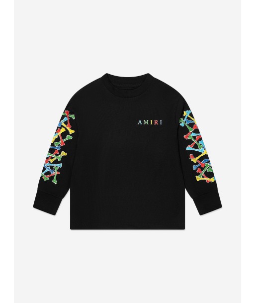 Amiri Kids Bones Scribble Long Sleeve T-Shirt in Black les muscles