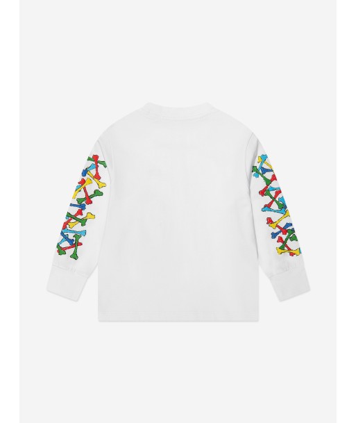 Amiri Kids Bones Scribble Long Sleeve T-Shirt in White l'achat 