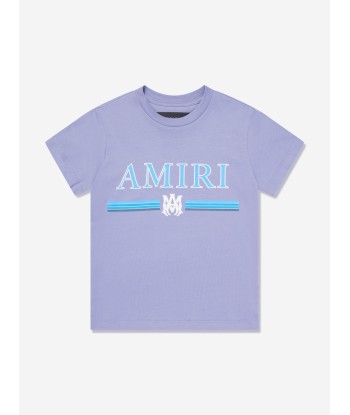 Amiri Kids Bar Logo T-Shirt in Blue prix pour 