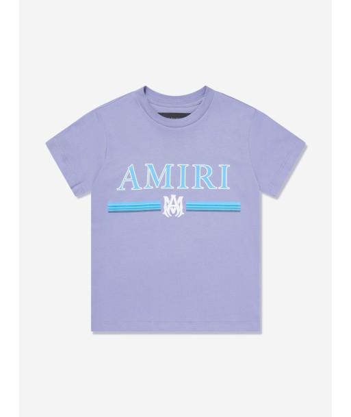 Amiri Kids Bar Logo T-Shirt in Blue prix pour 