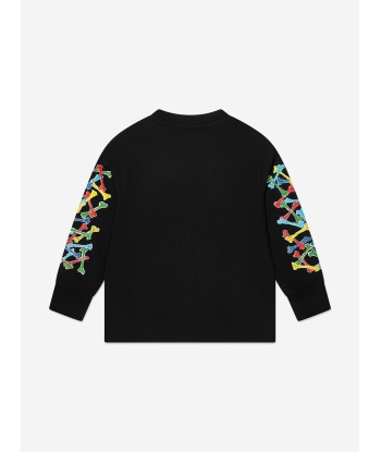 Amiri Kids Bones Scribble Long Sleeve T-Shirt in Black les muscles