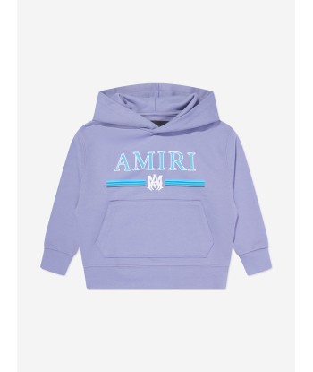 Amiri Kids Logo Gradient Bar Hoodie in Blue chez Cornerstreet bien 