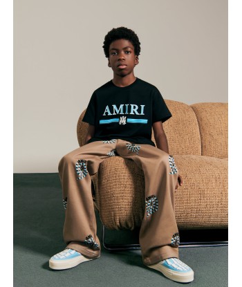 Amiri Kids Bar Logo T-Shirt in Black en ligne