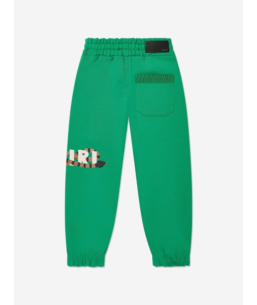 Amiri Kids Snake Logo Joggers in Green le concept de la Pate a emporter 