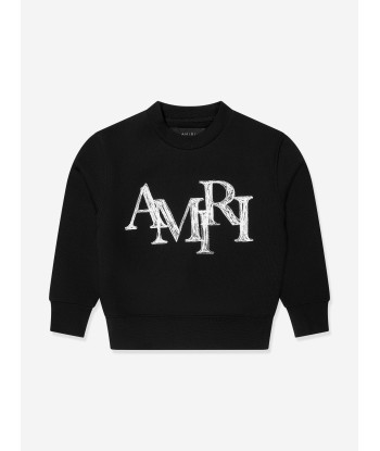 Amiri Kids Logo Staggered Scribble Sweatshirt in Black brillant des détails fins