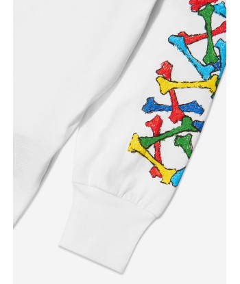 Amiri Kids Bones Scribble Long Sleeve T-Shirt in White l'achat 