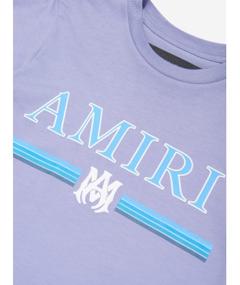 Amiri Kids Bar Logo T-Shirt in Blue prix pour 