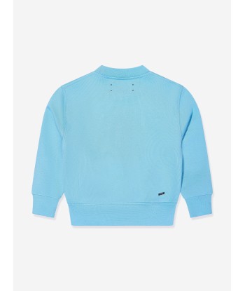 Amiri Kids Logo Staggered Scribble Sweatshirt in Blue en linge