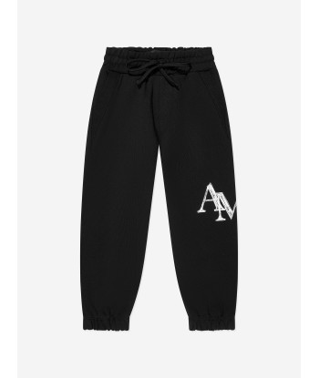 Amiri Kids Staggered Scribble Logo Joggers in Black Pour