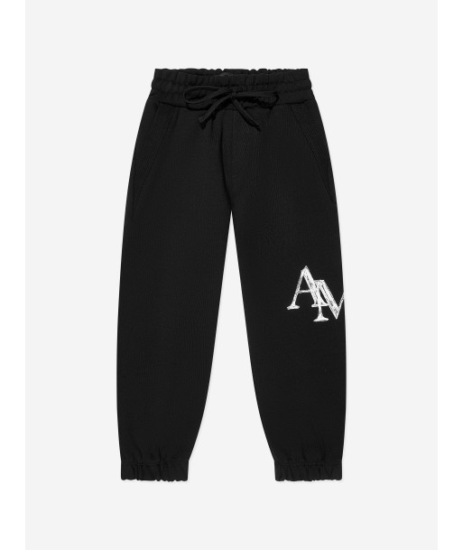 Amiri Kids Staggered Scribble Logo Joggers in Black Pour