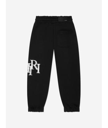 Amiri Kids Staggered Scribble Logo Joggers in Black Pour