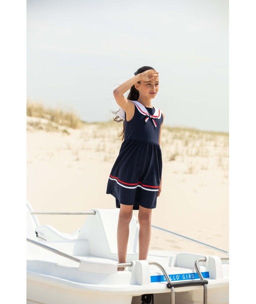 Patachou Girls Sailor Dress in Navy le des métaux précieux