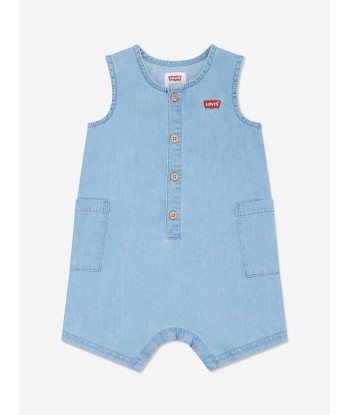 Levi's Baby Boys Denim Romper Set in Blue pas cheres