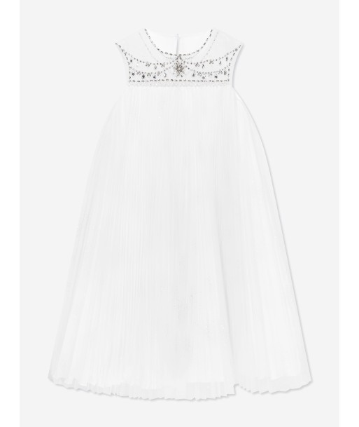 Marchesa Girls Jewel Embellished Tulle Occasion Dress in Ivory la colonne vertébrale