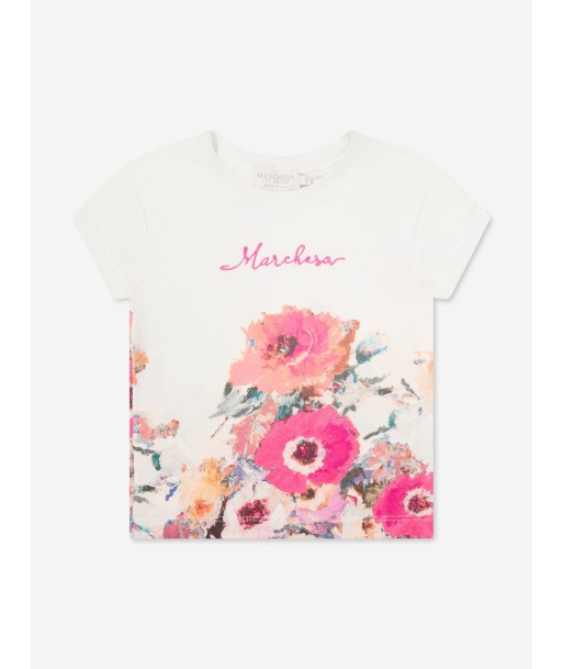 Marchesa Girls Flower Print T-Shirt in Multicolour Jusqu'à 80% De Réduction