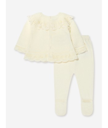 Paz Rodriguez Baby Girls Knitted 2 Piece Set in Ivory une grave pollution 