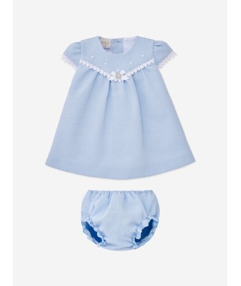 Paz Rodriguez Baby Girls Dress With Knickers Set in Blue la livraison gratuite