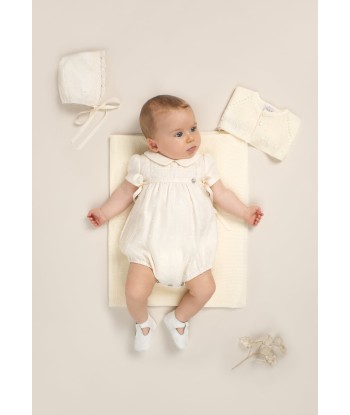 Paz Rodriguez Baby Girls Embroidered Romper in Ivory l'achat 