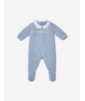 Paz Rodriguez Baby Boys Knitted Babygrow in Blue pas cher