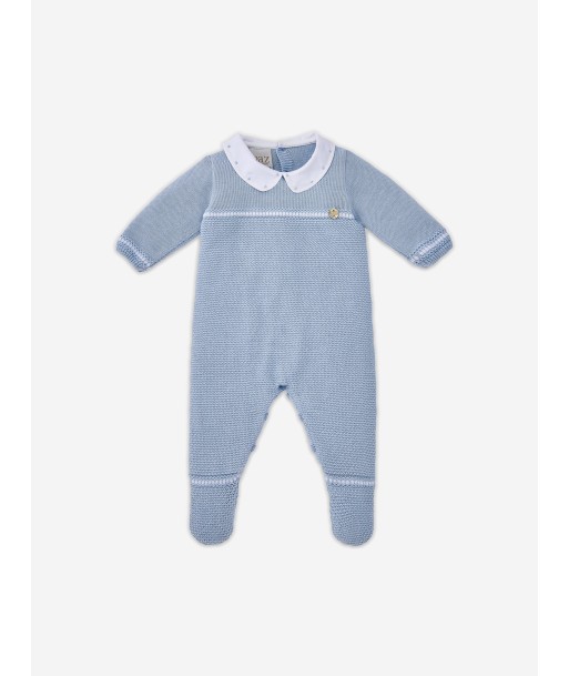 Paz Rodriguez Baby Boys Knitted Babygrow in Blue pas cher