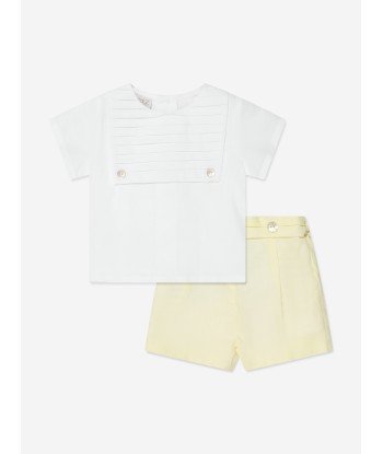 Paz Rodriguez Baby Boys Linen Shorts Set in Multicolour d'Europe débarque